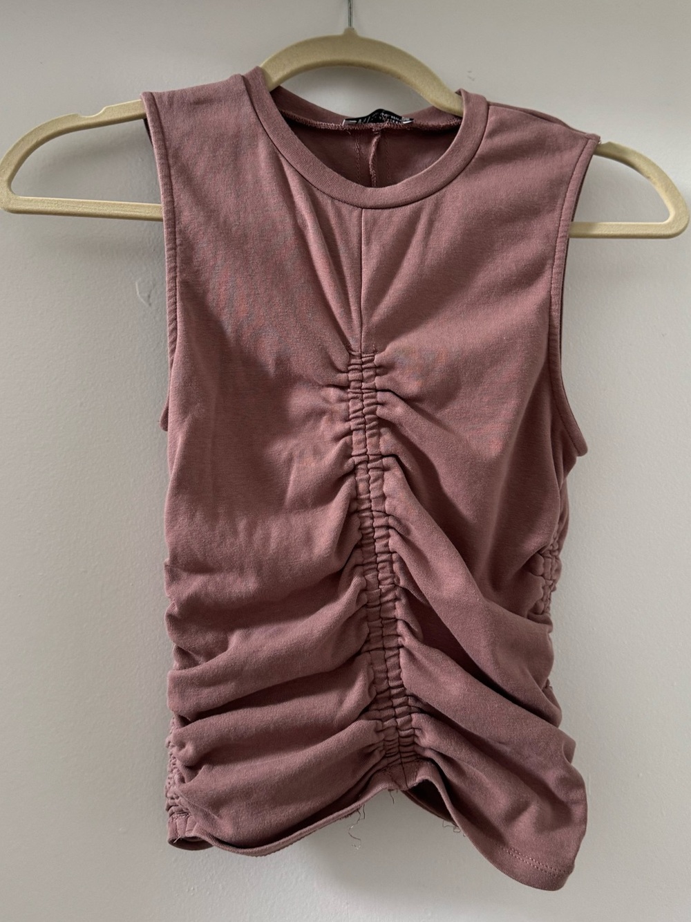Zara Mauve Pink Ruched Tank Top